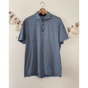 Lululemon Evolution Polo Lookout Stripe Heathered Hawk Blue Office Travel Casual
